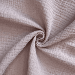 Ткань Муслин Жатый (Ширина 1,4м), цвет Пыльно-Розовый (на отрез) в Симферополе