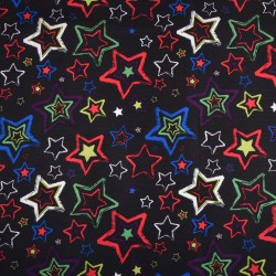 Ткань Oxford 600D PU (Ширина 1,48м), принт &quot;Звезды на черном&quot; (на отрез) в Симферополе