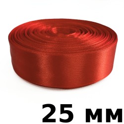 Лента Атласная 25мм, цвет Красный (на отрез) в Симферополе