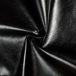 Ткань Дерматин (Кожзам) для мебели, цвет Черный (на отрез)  в Симферополе