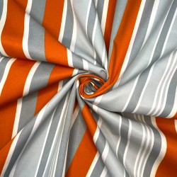 Ткань уцененная &quot;Престиж&quot; (Водоотталкивающая) (Ширина 1,48м), Серо-Оранжевая полоса (на отрез) в Симферополе